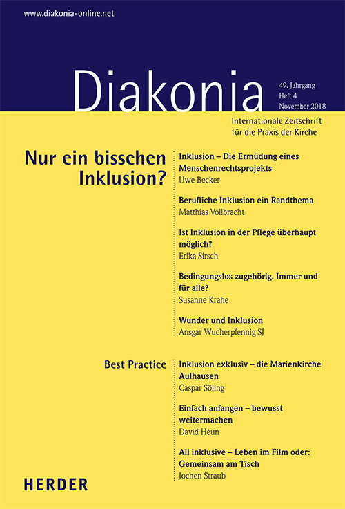 Diakonia. Internationale Zeitschrift für die Praxis der Kirche 48 (2018) Heft 4