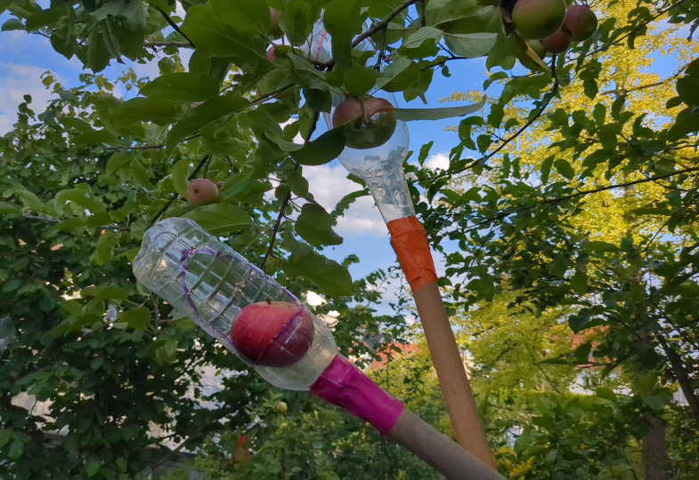 Obstpflücker selbst bauen: Eine Jahreszeitenidee für den September