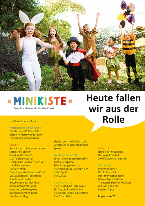 Titelseite Entdekungskiste Projektidee: Heute fallen wir aus der Rolle. Ein Projektvorschlag zum Thema "Rollen- und Theaterspiel"