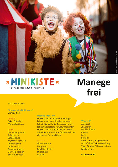 Titelseite Entdeckungskiste Projektidee: Manege frei! Ein zirkuspädagogisches Projekt für Kindergruppen