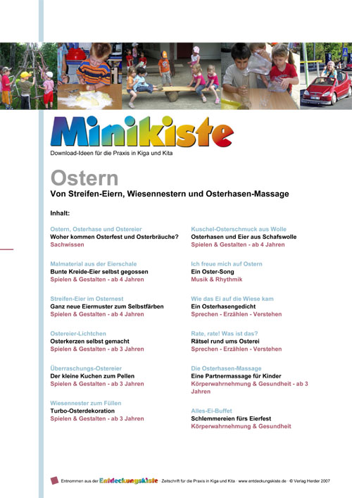 Titelseite Entdeckungskiste Projektidee: Ostern in der Kita