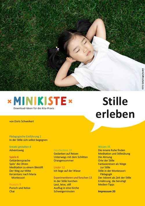 Titelseite Entdeckungskiste Projektidee: Stille erleben in der Kita