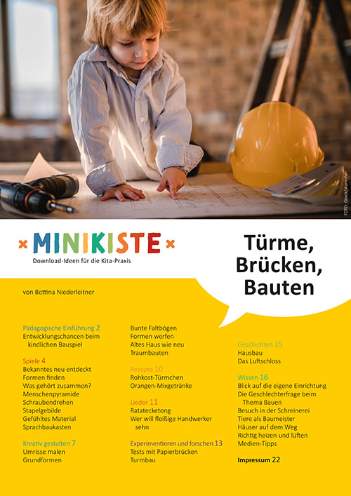 Titelseite Entdeckungskiste Projektidee: Türme - Brücken - Bauten. Architektur und Konstruktion im Kindergarten