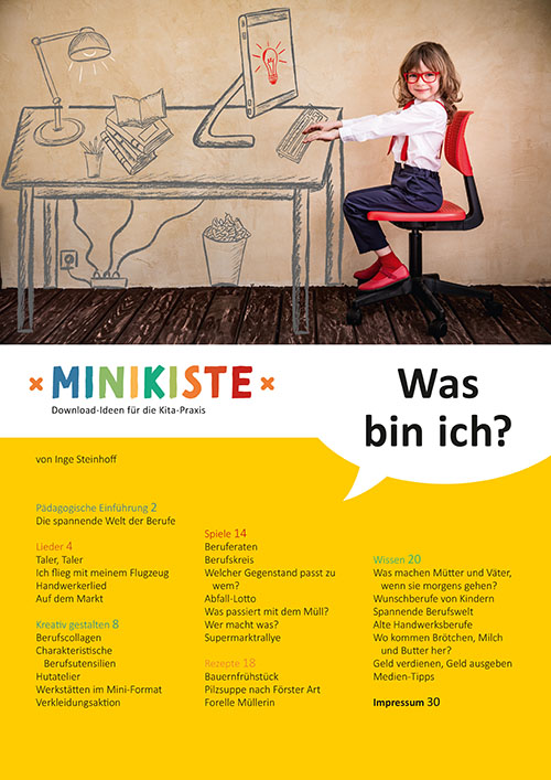 Titelseite Entdeckungskiste Projektidee: Was bin ich? Ein Projektvorschlag für die Kita zur Arbeits- und Berufswelt