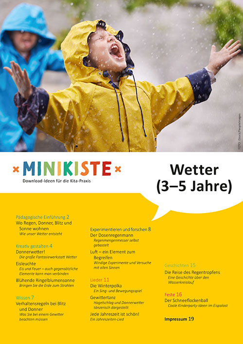 Titelseite Entdeckungskiste: Projektidee Wetter (3-5 Jahre)