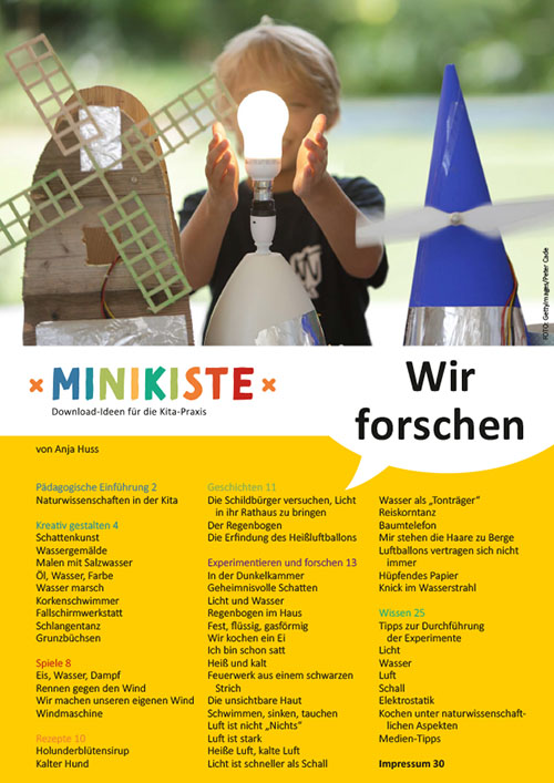 Titelseite Entdeckungskiste Projektidee: Wir sind Forscher. Kinder begegnen der Naturwissenschaft