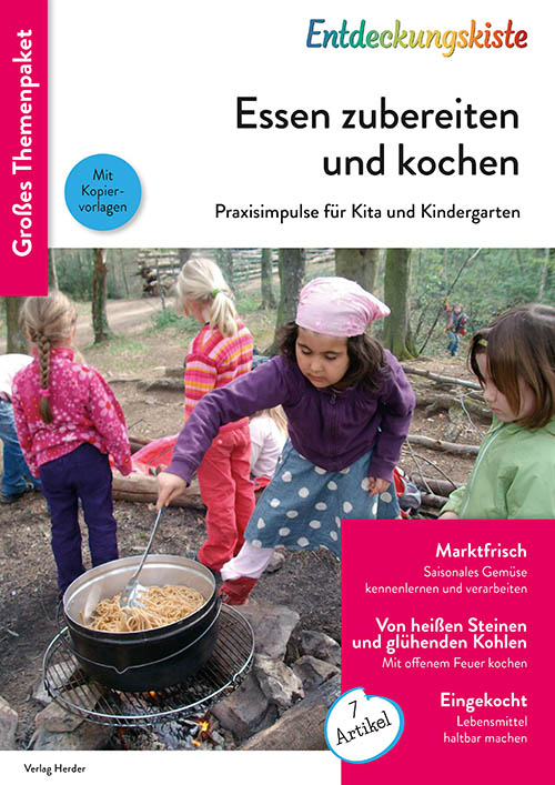 Titelseite Entdeckungskiste Themenpaket: Essen zubereiten und kochen