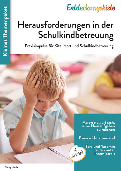 Titel Entdeckungskiste  Themenpaket: Herausforderungen in der Schulkindbetreuung