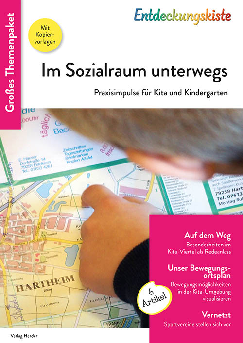 Titelseite Entdeckungskiste Themenpaket: Im Sozialraum unterwegs