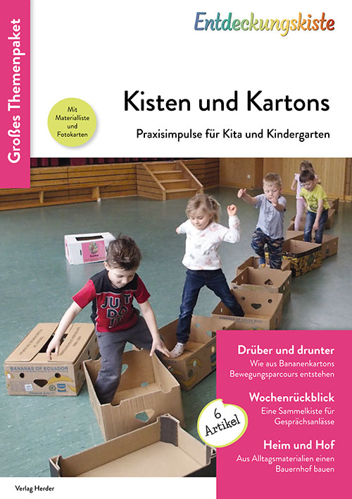 Titelseite Entdeckungskiste Themenpaket: Kisten und Kartons