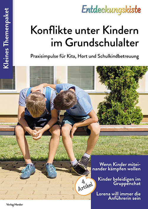 Titelseite Entdeckungskiste Themenpaket: Konflikte unter Kindern im Grundschulalter