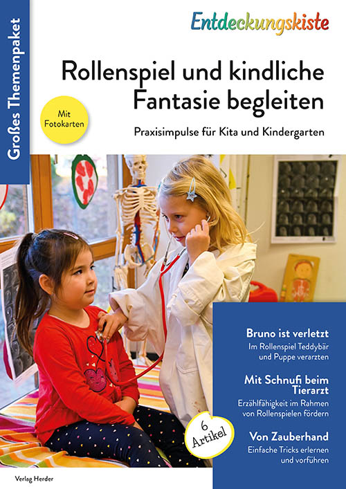 Titelseite Entdeckungskiste Themenpaket: Rollenspiel und kindliche Fantasie begleiten