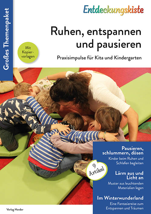 Titelseite Entdeckungskiste Themenpaket: Ruhen, entspannen und pausieren