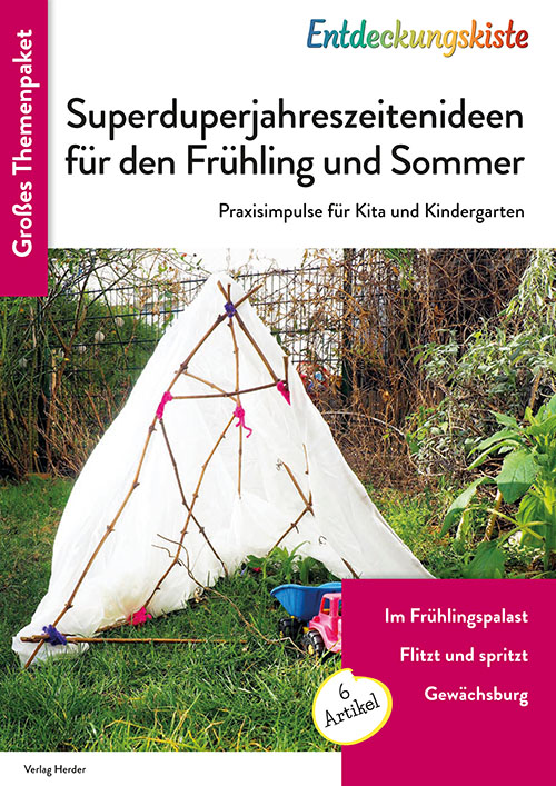 Titelseite Entdeckungskiste Themenpaket: Superduperjahreszeitenideen für den Frühling und Sommer
