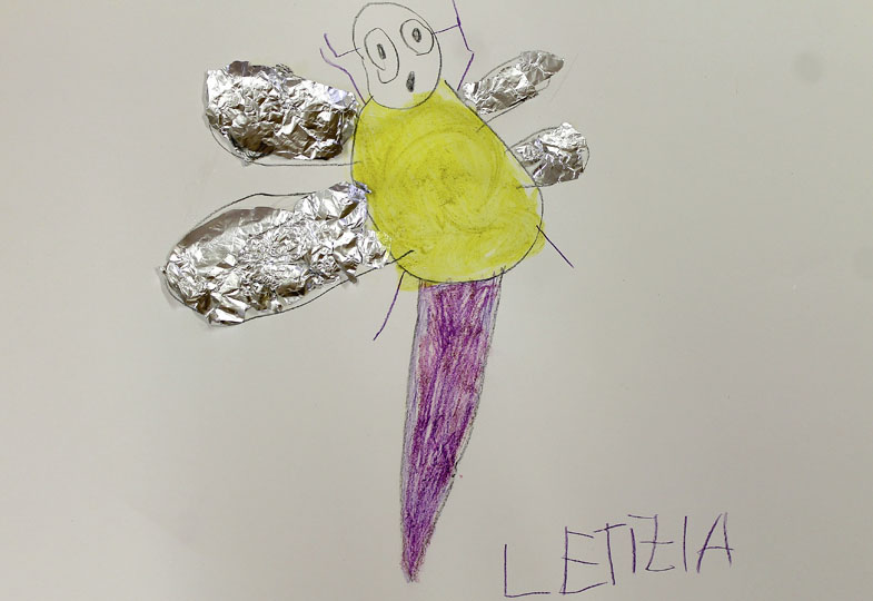 Gemaltes Bild von einem Flügelwesen