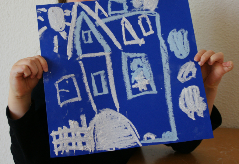 Gemaltes Bild mit Zauberkreide.