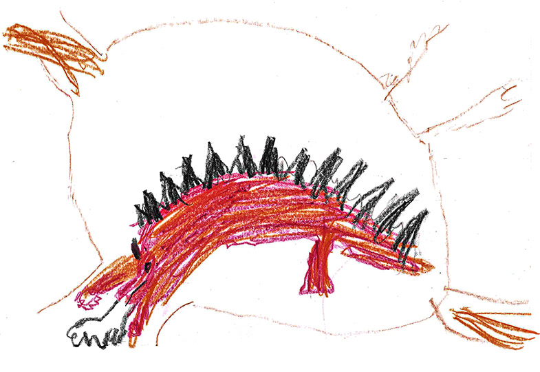 Kinderzeichnung von einem Fabeltier