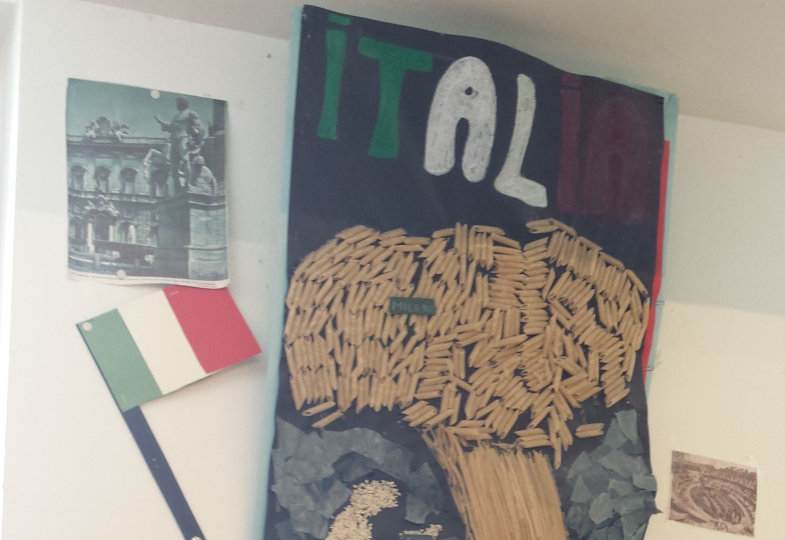 Italien aus unterschiedlichen Pastasorten gelegt