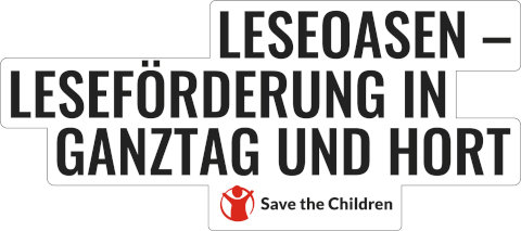Logo LeseOasen - Leseförderung in Ganztag und Hort - save the children