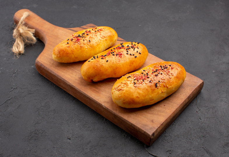 Gefüllte Hefebrötchen.