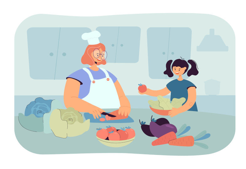 Illustration von einer Küche