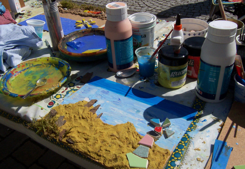 Sandbild aus Naturmaterialien