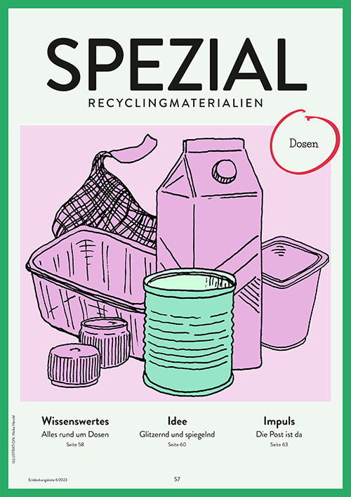 Titelseite Entdeckungskiste SPEZIAL: Recyclingmaterialien: Dosen