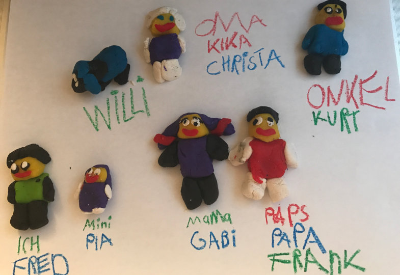 Aus Knetfiguren entsteht eine Fantasiefamilie