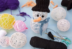 Ein gebastelter Schneemann