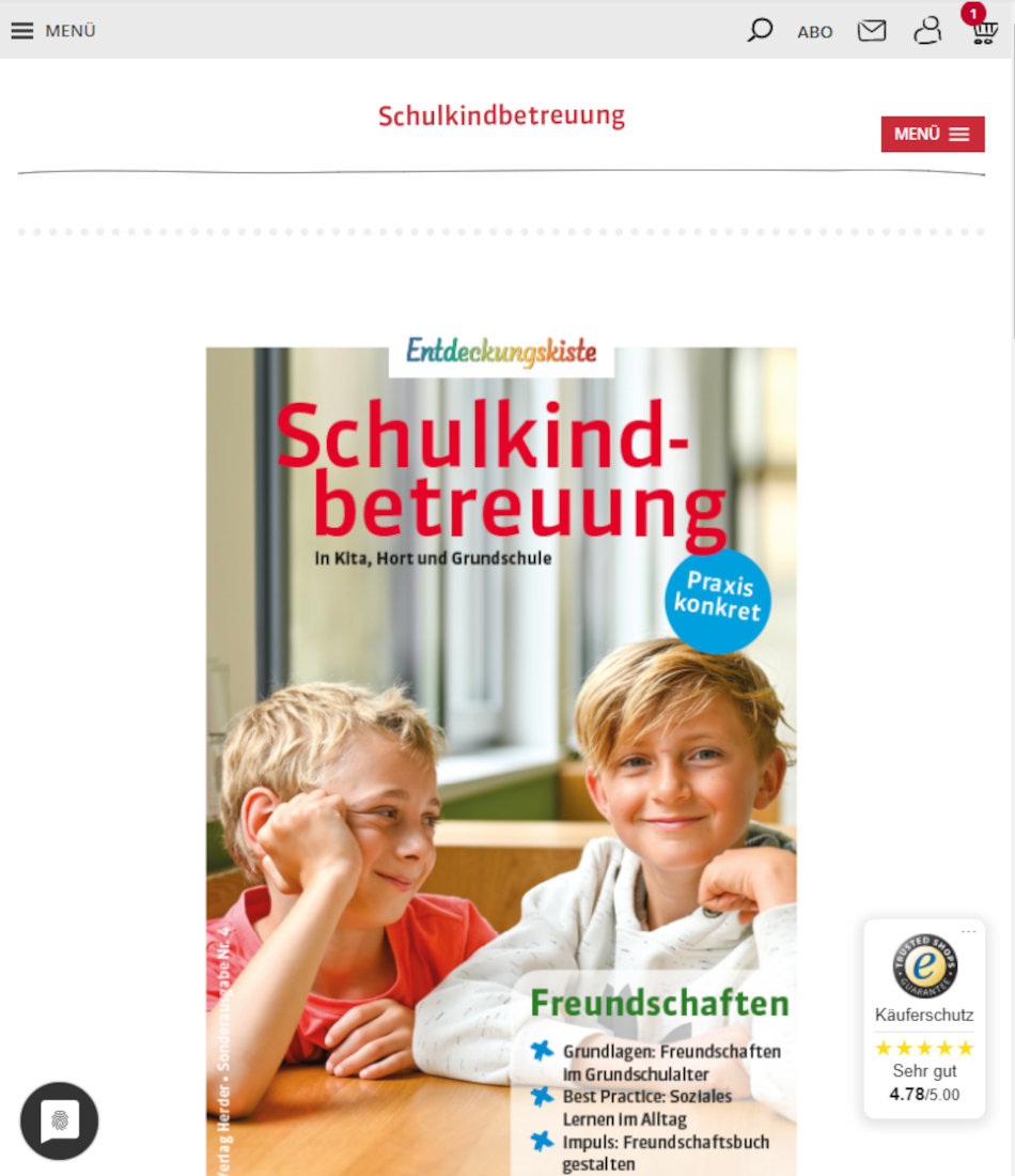 Schulkindbetreuung: Tablet-Ansicht