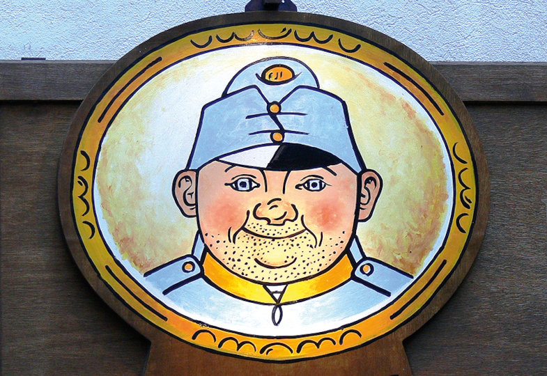 Ein gemalter Soldat Schwejk