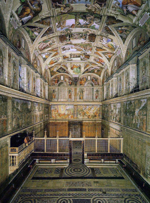 Blick in die Sixtinische Kapelle