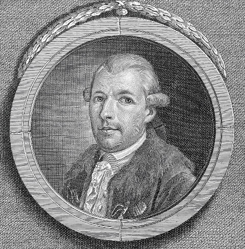 Schwarz-Weiß Porträt von Adam Weishaupt