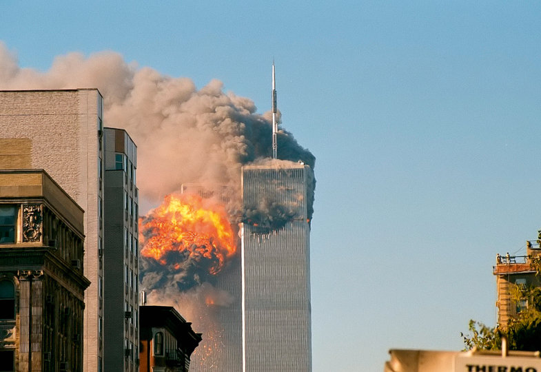 Brennende Türme des World Trade Centers