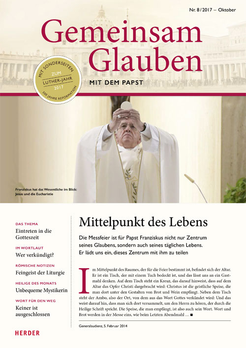 Titelseite: Gemeinsam Glauben 8/2017