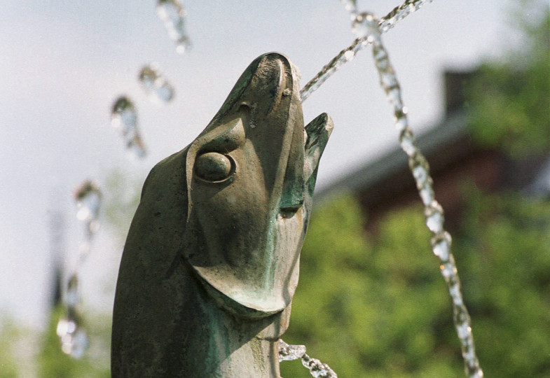 Detail am Fischtorbrunnen in Mainz