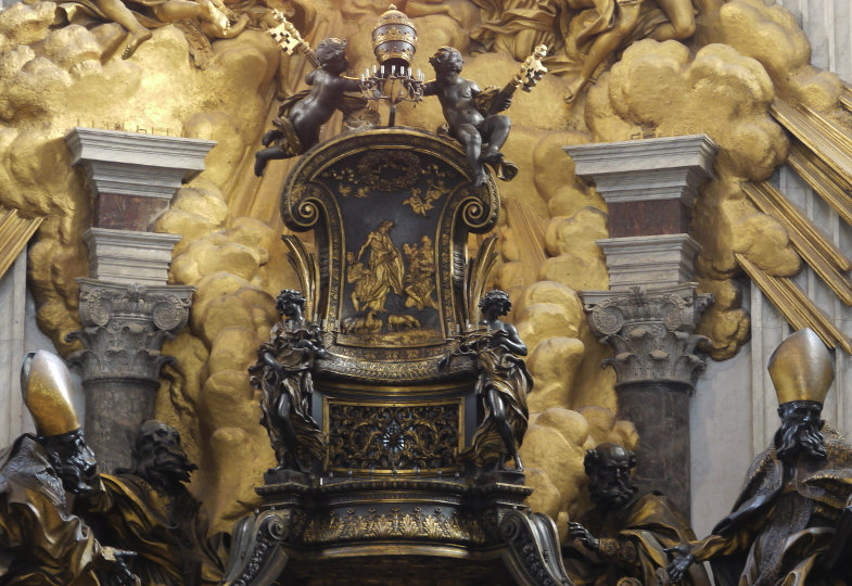 Berninis Darstellung der Cathedra Petri im Petersdom in Rom