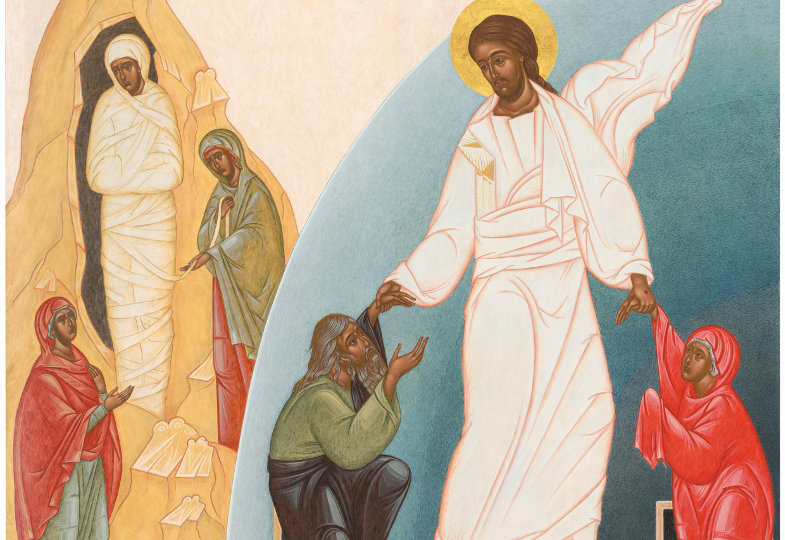 Darstellung der Auferweckung des Lazarus und der Auferstehung Christi
