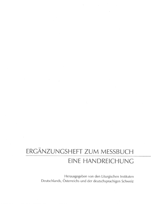 Cover Ergänzungsheft zum Messbuch (4. Auflage 2020)