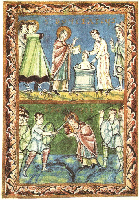Bonifatius-Darstellungen aus dem Fuldaer Sakramentar