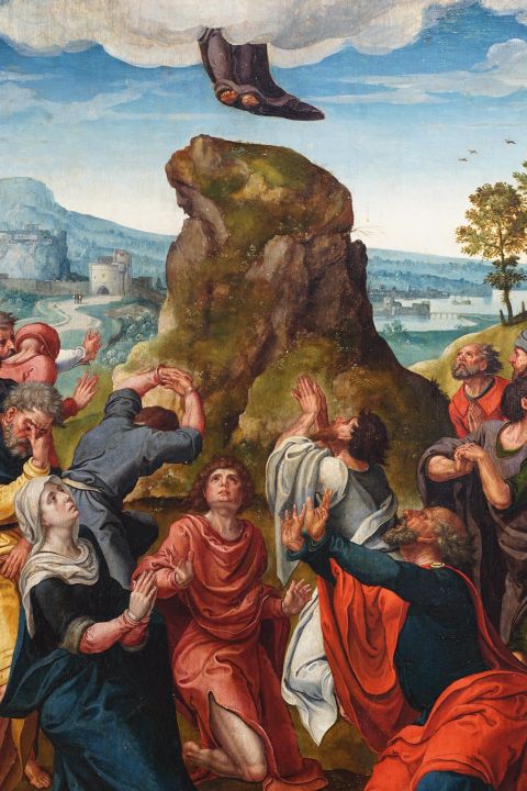 Himmelfahrt Christi und St. Eucherius von Orléans (1542, Antwerpen; heute Trier, Stadtmuseum Simeonstift), CC BY-NC-SA @ Stadtmuseum Simeonstift Trier, https://nat.museum-digital.de/object/619962