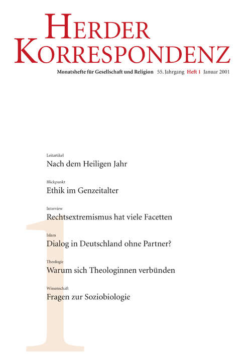 Herder Korrespondenz. Monatsheft für Gesellschaft und Religion 55 (2001) Heft 1