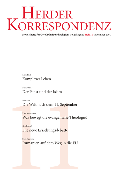 Herder Korrespondenz. Monatsheft für Gesellschaft und Religion 55 (2001) Heft 11
