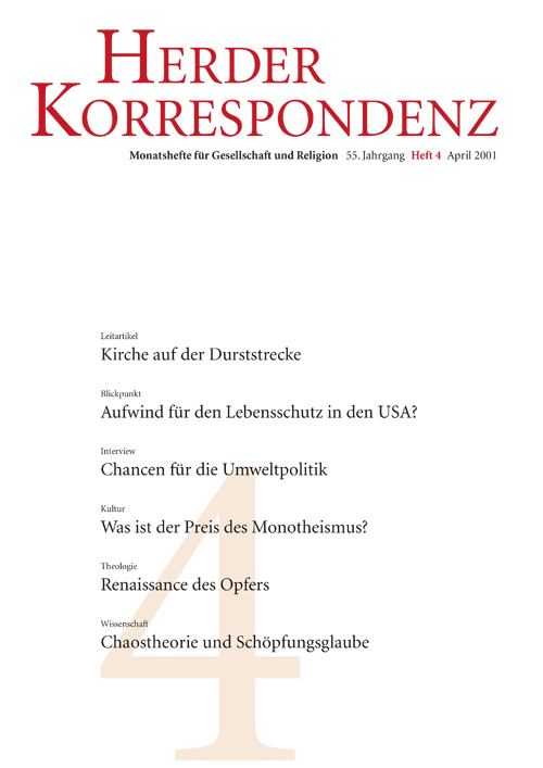 Herder Korrespondenz. Monatsheft für Gesellschaft und Religion 55 (2001) Heft 4