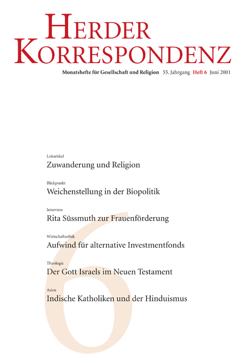 Herder Korrespondenz. Monatsheft für Gesellschaft und Religion 55 (2001) Heft 6