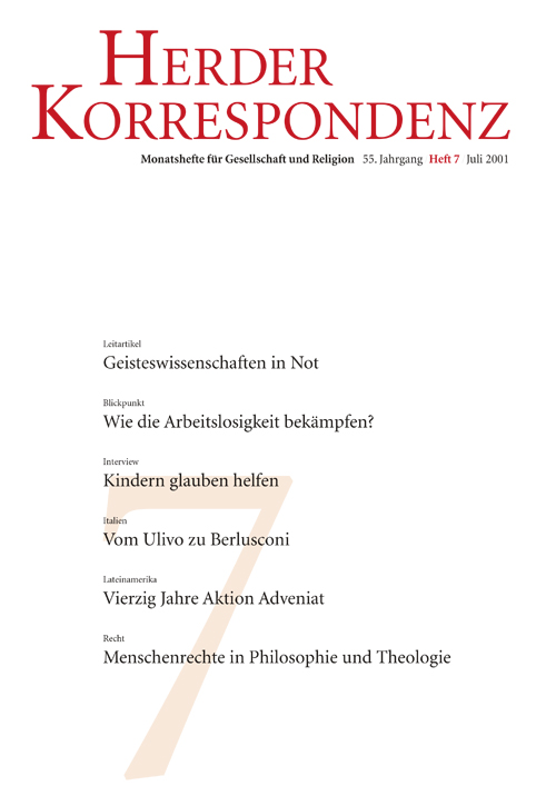 Herder Korrespondenz. Monatsheft für Gesellschaft und Religion 55 (2001) Heft 7