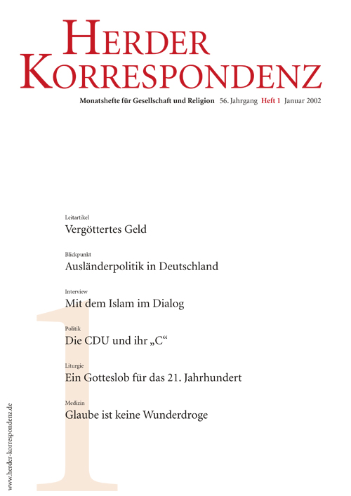 Herder Korrespondenz. Monatsheft für Gesellschaft und Religion 55 (2001) Heft 1