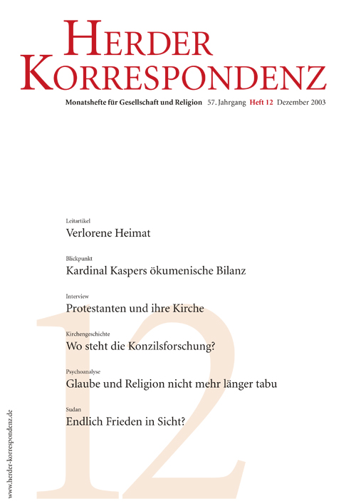   Herder Korrespondenz. Monatsheft für Gesellschaft und Religion 57 (2003) Heft 12