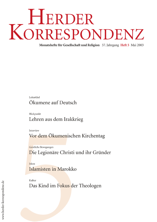   Herder Korrespondenz. Monatsheft für Gesellschaft und Religion 57 (2003) Heft 5