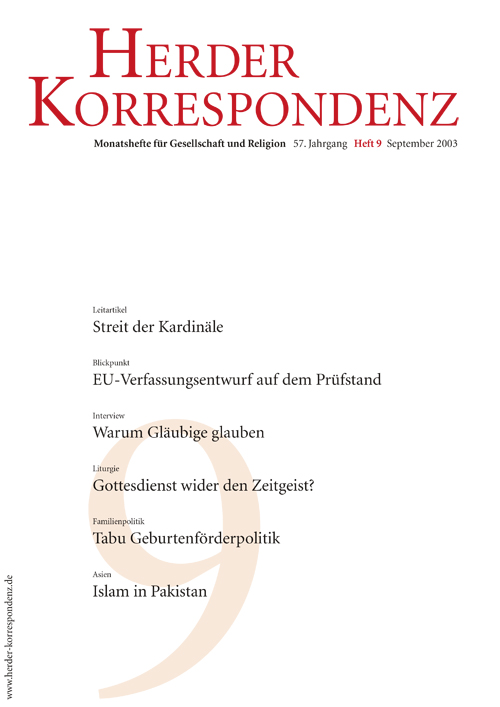   Herder Korrespondenz. Monatsheft für Gesellschaft und Religion 57 (2003) Heft 9